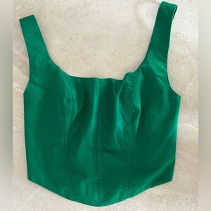 Abercrombie & Fitch Poplin Green Crop Top